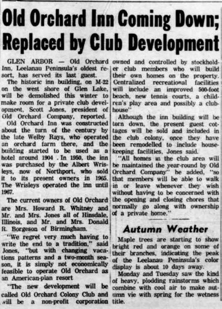 Old Orchard Inn (Tonawanda, Tonawathya Resort) - Oct 2 1969 (newer photo)